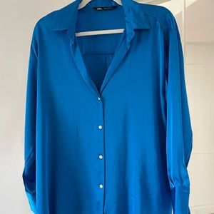 Zara silky button down